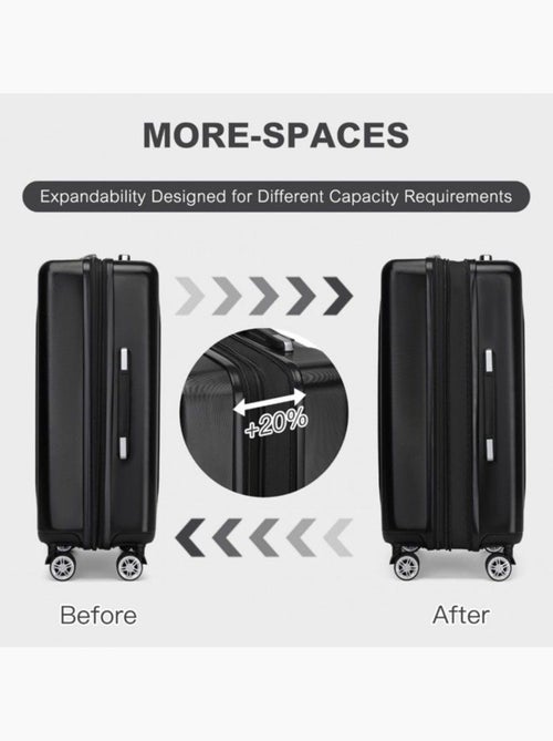 Set de 2 bagages - rigide, abs, légère, 4 roulettes, serrure tsa - kono - Kiabi Set de 2 bagages - rigide, abs, légère, 4 roulettes, serrure tsa - kono - Kiabi