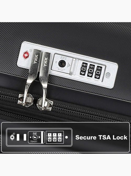 Set de 2 bagages - rigide, abs, légère, 4 roulettes, serrure tsa - kono - Kiabi Set de 2 bagages - rigide, abs, légère, 4 roulettes, serrure tsa - kono - Kiabi