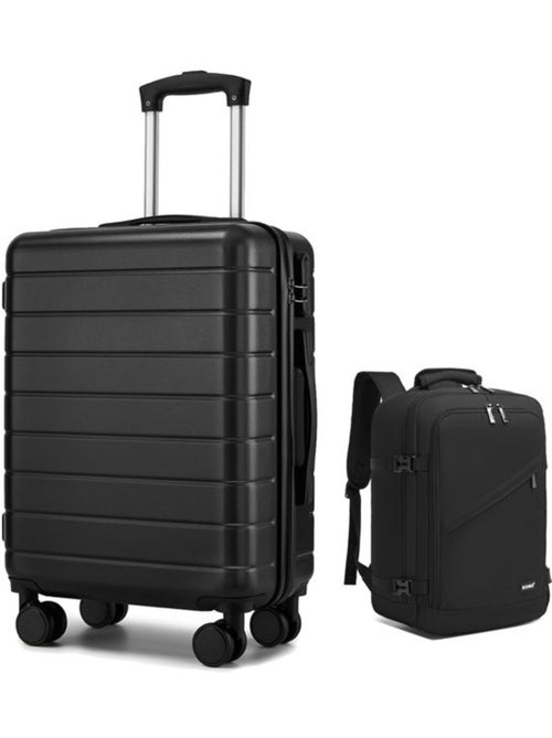 Set de 2 bagages - rigide, abs, légère, 4 roulettes, serrure tsa - kono - Kiabi Set de 2 bagages - rigide, abs, légère, 4 roulettes, serrure tsa - kono - Kiabi