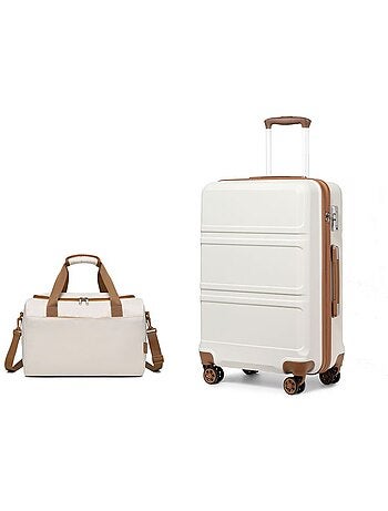 Set de 2 bagages - rigide, abs, légère, 4 roulettes, serrure tsa - kono