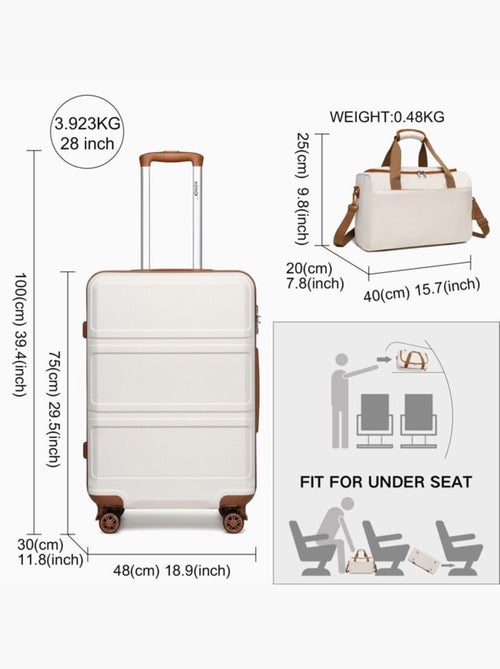 Set de 2 bagages - rigide, abs, légère, 4 roulettes, serrure tsa - kono - Kiabi Set de 2 bagages - rigide, abs, légère, 4 roulettes, serrure tsa - kono - Kiabi