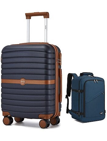 Set de 2 bagages - rigide, abs + polycarbonate, 4 roulettes - kono