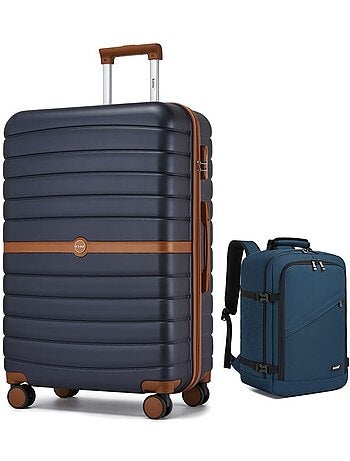 Set de 2 bagages - rigide, abs + polycarbonate, 4 roulettes - kono