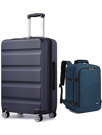 Set de 2 bagages - rigide, abs + polycarbonate, 4 roulettes - kono
