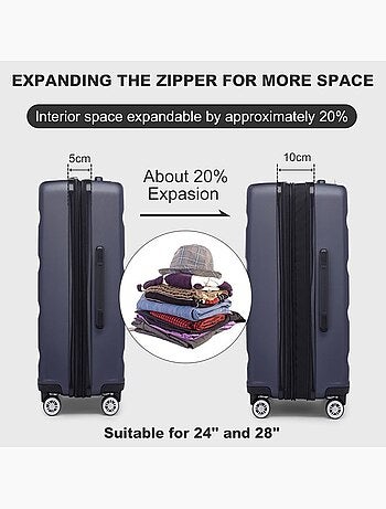 Set de 2 bagages - rigide, abs + polycarbonate, 4 roulettes - kono