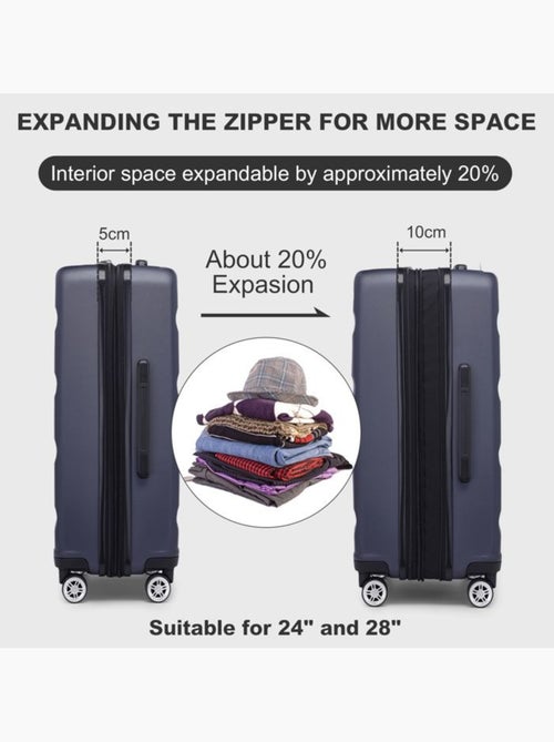 Set de 2 bagages - rigide, abs + polycarbonate, 4 roulettes - kono - Kiabi Set de 2 bagages - rigide, abs + polycarbonate, 4 roulettes - kono - Kiabi