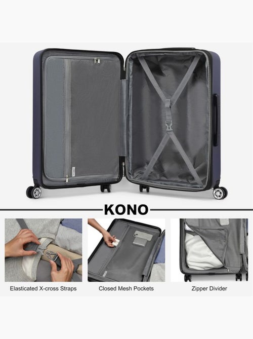 Set de 2 bagages - rigide, abs + polycarbonate, 4 roulettes - kono - Kiabi Set de 2 bagages - rigide, abs + polycarbonate, 4 roulettes - kono - Kiabi