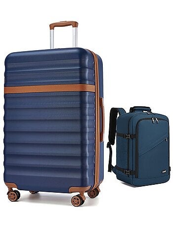 Set de 2 bagages - rigide, abs + polycarbonate, 4 roulettes - kono