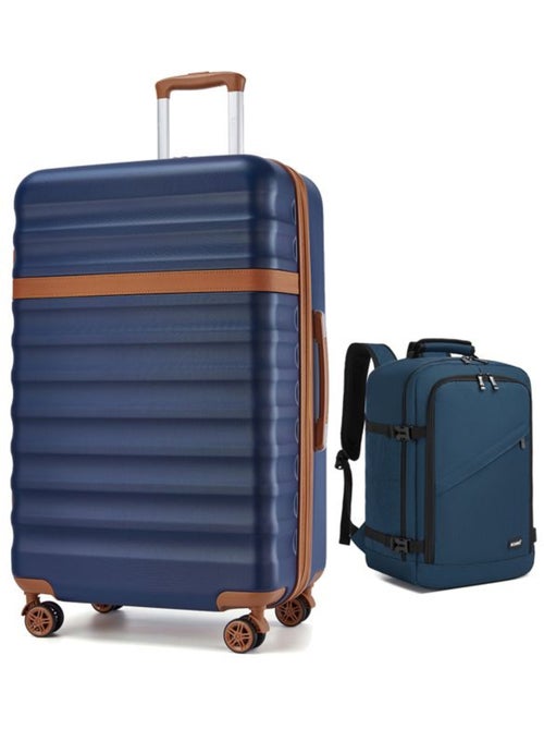 Set de 2 bagages - rigide, abs + polycarbonate, 4 roulettes - kono - Kiabi Set de 2 bagages - rigide, abs + polycarbonate, 4 roulettes - kono - Kiabi