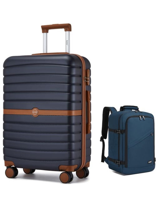 Set de 2 bagages - rigide, abs + polycarbonate, 4 roulettes - kono - Kiabi