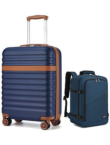 Set de 2 bagages - rigide, abs + polycarbonate, 4 roulettes - kono