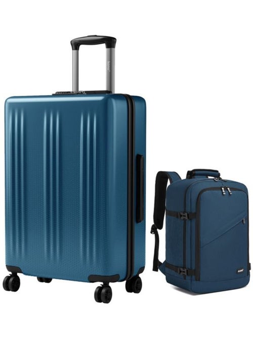 Set de 2 bagages - rigide, abs + polycarbonate, 4 roulettes - kono - Kiabi Set de 2 bagages - rigide, abs + polycarbonate, 4 roulettes - kono - Kiabi