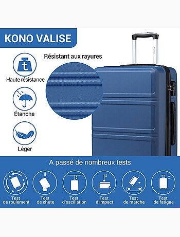 Set de 2 bagages - rigide, abs + polycarbonate, 4 roulettes - kono