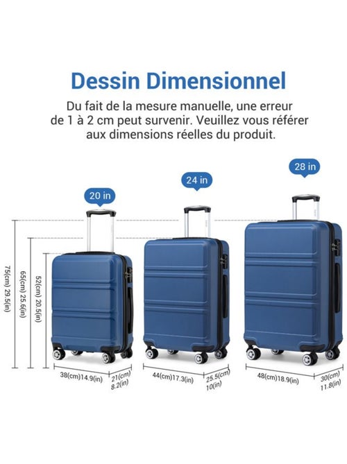 Set de 2 bagages - rigide, abs + polycarbonate, 4 roulettes - kono - Kiabi Set de 2 bagages - rigide, abs + polycarbonate, 4 roulettes - kono - Kiabi