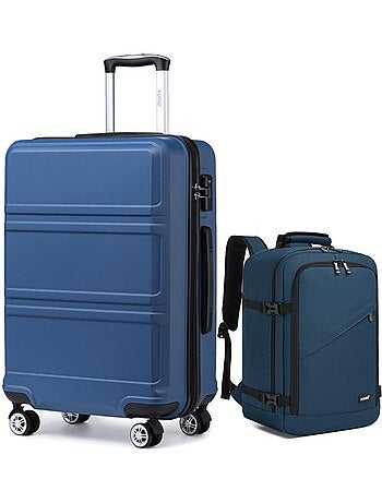 Set de 2 bagages - rigide, abs + polycarbonate, 4 roulettes - kono