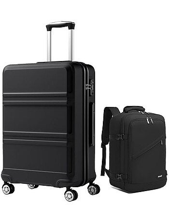 Set de 2 bagages - rigide, abs + polycarbonate, 4 roulettes - kono
