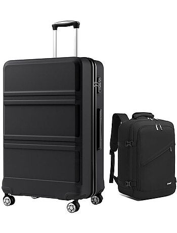 Set de 2 bagages - rigide, abs + polycarbonate, 4 roulettes - kono