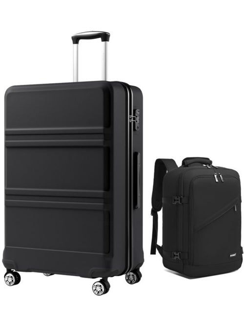 Set de 2 bagages - rigide, abs + polycarbonate, 4 roulettes - kono - Kiabi Set de 2 bagages - rigide, abs + polycarbonate, 4 roulettes - kono - Kiabi