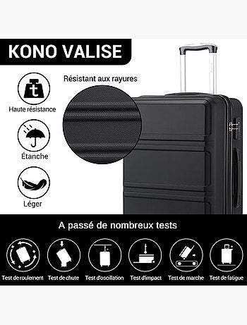 Set de 2 bagages - rigide, abs + polycarbonate, 4 roulettes - kono