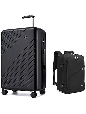 Set de 2 bagages - rigide, abs + polycarbonate, 4 roulettes - kono