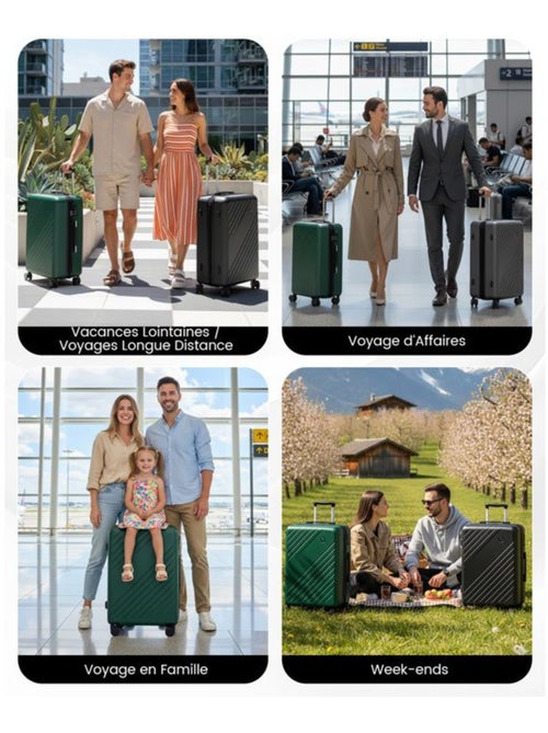 Set de 2 bagages - rigide, abs + polycarbonate, 4 roulettes - kono - Kiabi Set de 2 bagages - rigide, abs + polycarbonate, 4 roulettes - kono - Kiabi