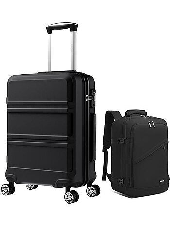 Set de 2 bagages - rigide, abs + polycarbonate, 4 roulettes - kono