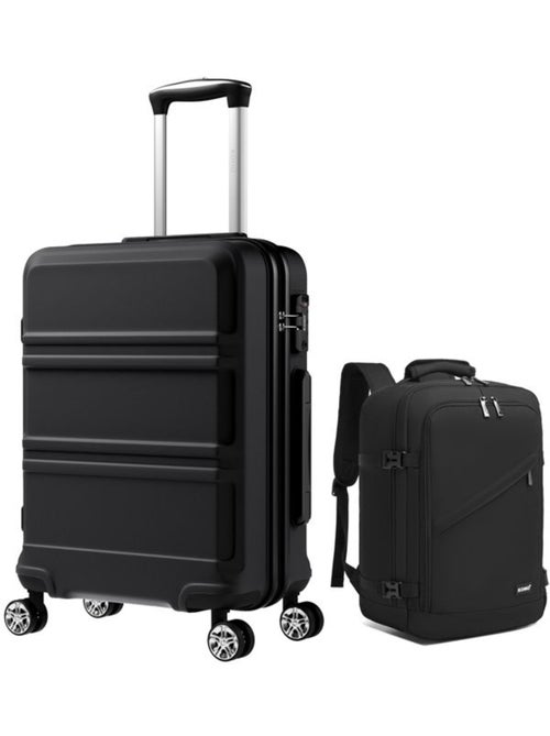 Set de 2 bagages - rigide, abs + polycarbonate, 4 roulettes - kono - Kiabi Set de 2 bagages - rigide, abs + polycarbonate, 4 roulettes - kono - Kiabi