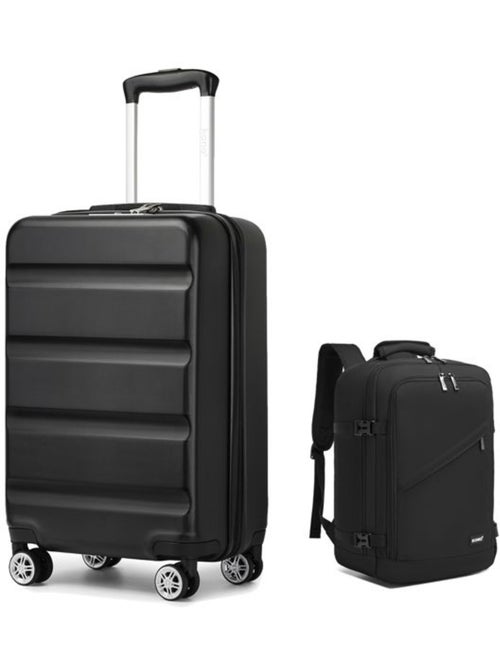 Set de 2 bagages - rigide, abs + polycarbonate, 4 roulettes - kono - Kiabi Set de 2 bagages - rigide, abs + polycarbonate, 4 roulettes - kono - Kiabi