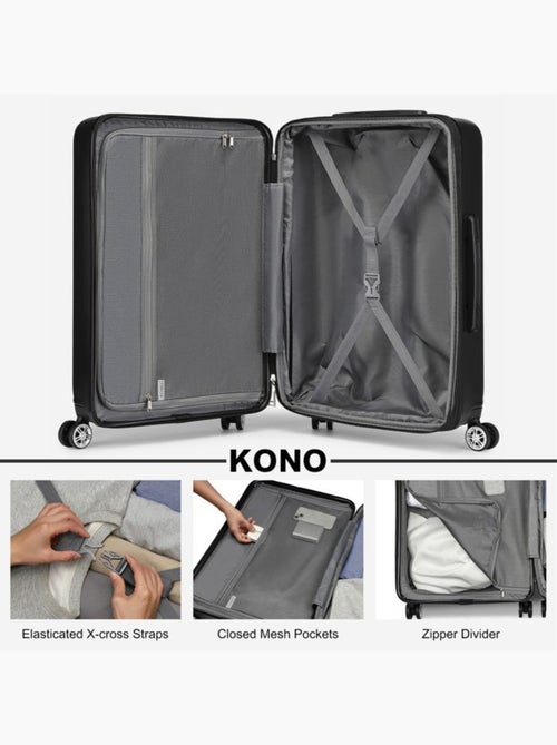 Set de 2 bagages - rigide, abs + polycarbonate, 4 roulettes - kono - Kiabi Set de 2 bagages - rigide, abs + polycarbonate, 4 roulettes - kono - Kiabi