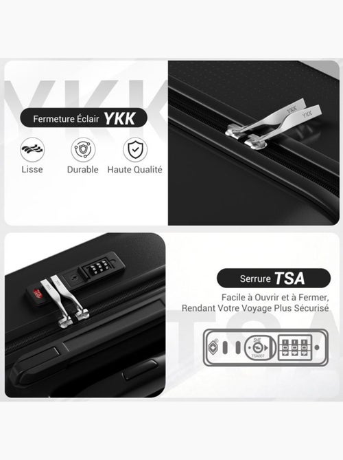 Set de 2 bagages - rigide, abs + polycarbonate, 4 roulettes - kono - Kiabi Set de 2 bagages - rigide, abs + polycarbonate, 4 roulettes - kono - Kiabi