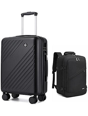 Set de 2 bagages - rigide, abs + polycarbonate, légère - kono