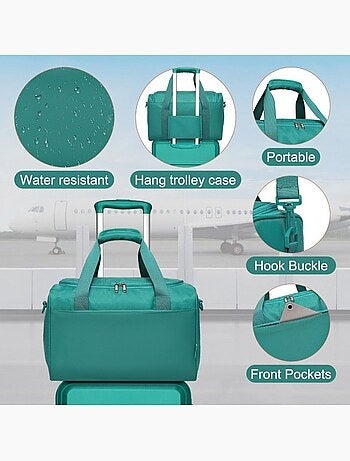 Set de 2 bagages - rigide, abs + polycarbonate, légère, 4 roulettes - kono