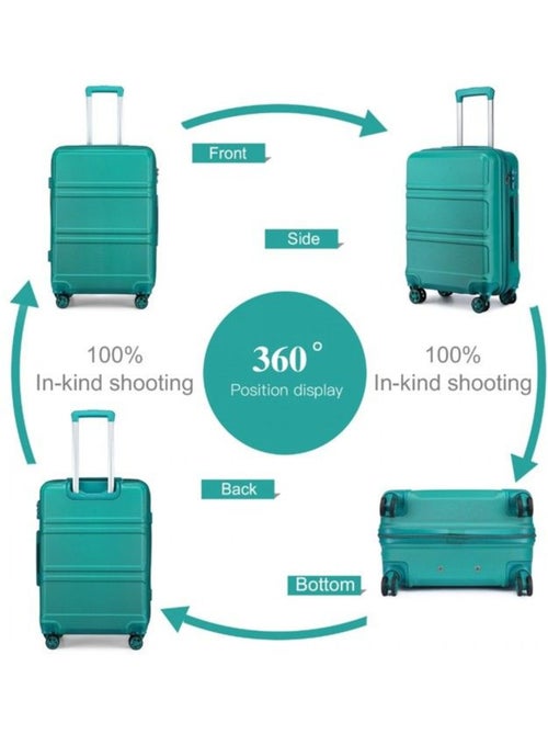 Set de 2 bagages - rigide, abs + polycarbonate, légère, 4 roulettes - kono - Kiabi Set de 2 bagages - rigide, abs + polycarbonate, légère, 4 roulettes - kono - Kiabi