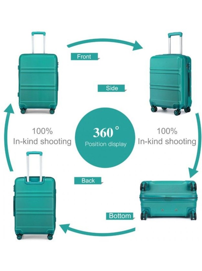 Set de 2 bagages - rigide, abs + polycarbonate, légère, 4 roulettes - kono Bleu - Kiabi