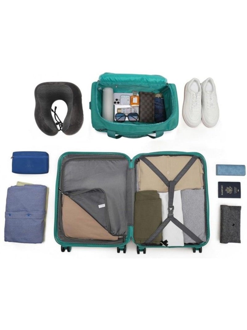 Set de 2 bagages - rigide, abs + polycarbonate, légère, 4 roulettes - kono Bleu - Kiabi