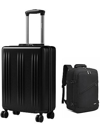 Set de 2 bagages - rigide, abs + polycarbonate, légère, 4 roulettes - kono