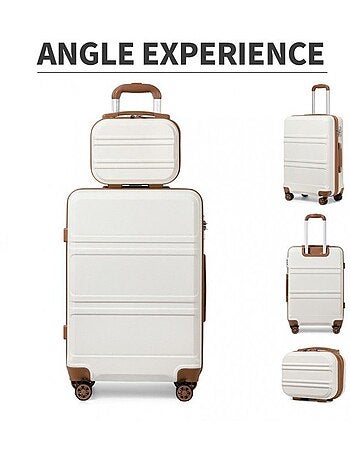 Set de 2 bagages - rigide, légère, 4 roulettes, serrure tsa - kono