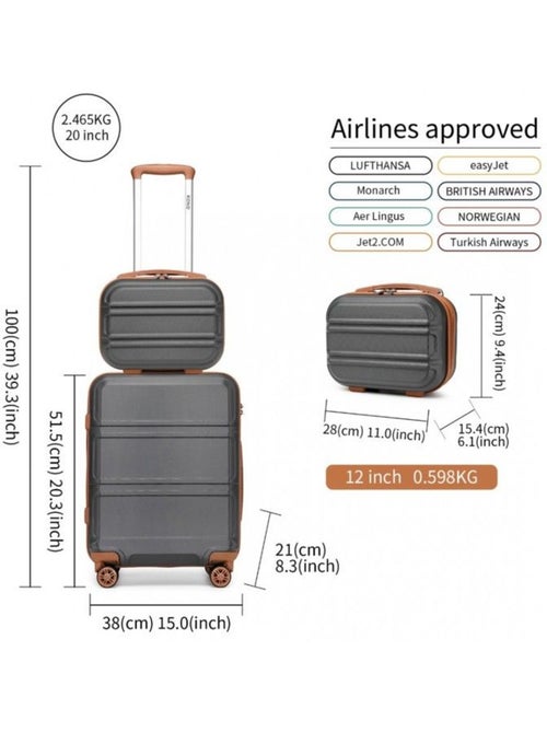 Set de 2 bagages - rigide, légère, 4 roulettes, serrure tsa - kono - Kiabi Set de 2 bagages - rigide, légère, 4 roulettes, serrure tsa - kono - Kiabi