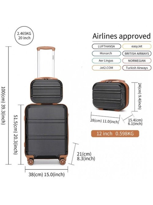 Set de 2 bagages - rigide, légère, 4 roulettes, serrure tsa - kono - Kiabi Set de 2 bagages - rigide, légère, 4 roulettes, serrure tsa - kono - Kiabi