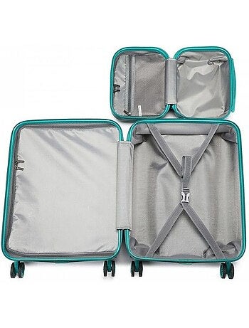 Set de 2 bagages - rigide, légère, 4 roulettes, serrure tsa - kono
