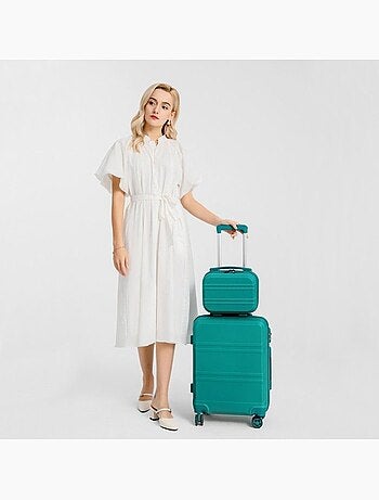 Set de 2 bagages - rigide, légère, 4 roulettes, serrure tsa - kono