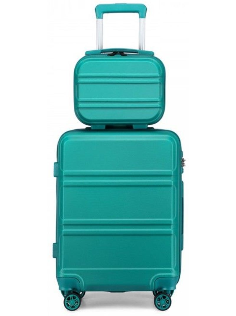 Set de 2 bagages - rigide, légère, 4 roulettes, serrure tsa - kono Vert - Kiabi