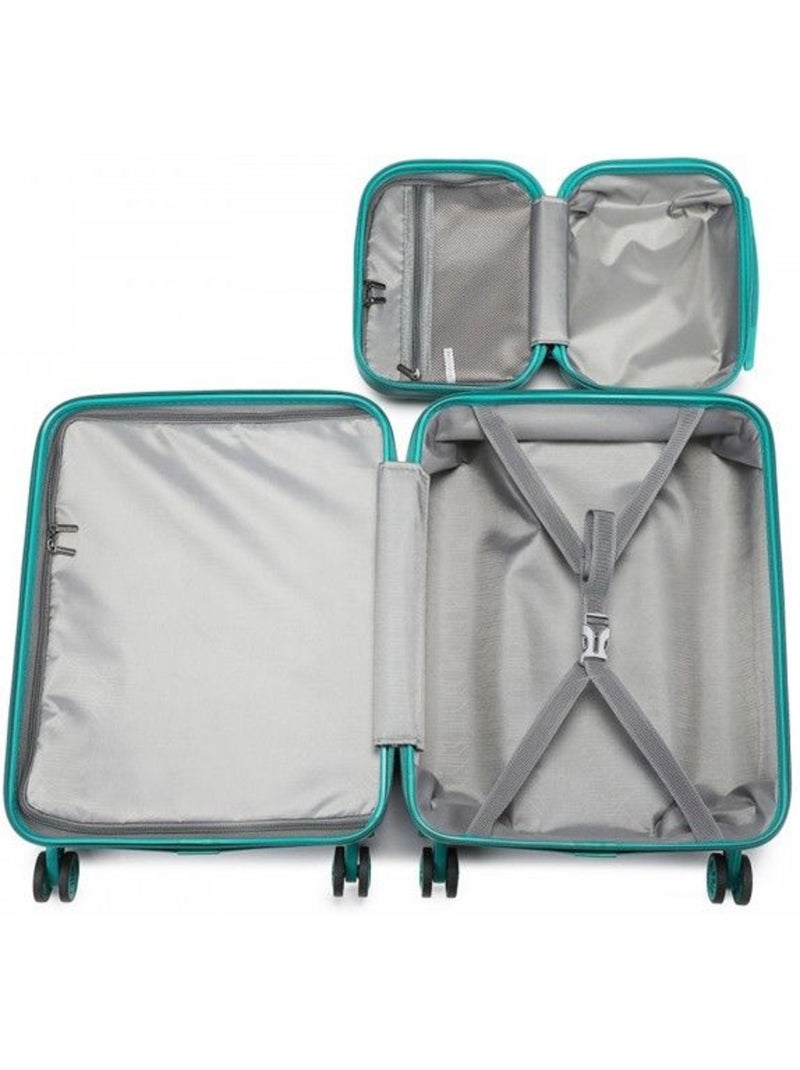 Set de 2 bagages - rigide, légère, 4 roulettes, serrure tsa - kono Vert - Kiabi