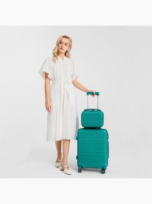 Set de 2 bagages - rigide, légère, 4 roulettes, serrure tsa - kono - Kiabi Set de 2 bagages - rigide, légère, 4 roulettes, serrure tsa - kono - Kiabi