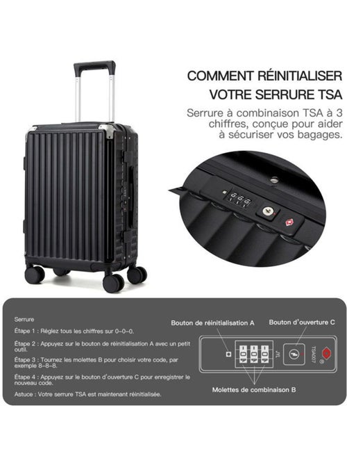 Set de 2 bagages - rigide, polycarbonate, 4 roulettes - kono - Kiabi Set de 2 bagages - rigide, polycarbonate, 4 roulettes - kono - Kiabi