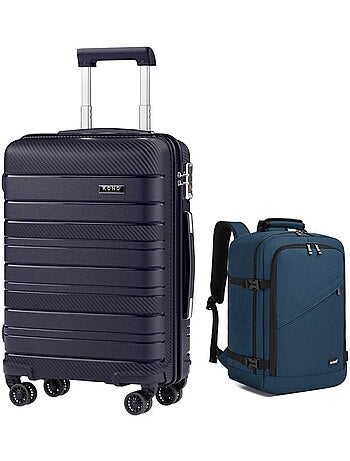 Set de 2 bagages - rigide, polypropylène, 4 roulettes, serrure tsa - kono