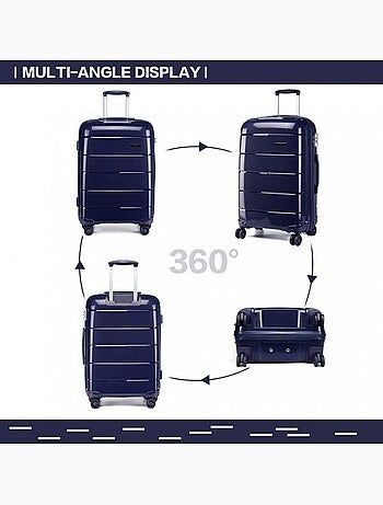 Set de 2 bagages - rigide, polypropylène, 4 roulettes, serrure tsa - kono
