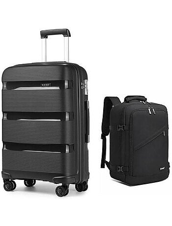 Set de 2 bagages - rigide, polypropylène, 4 roulettes, serrure tsa - kono