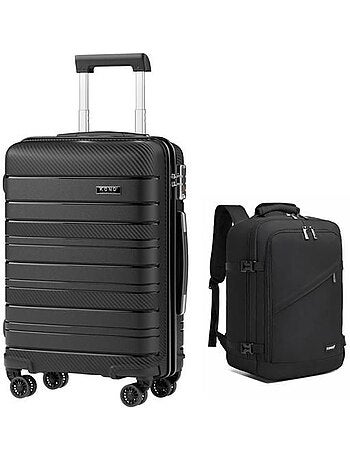 Set de 2 bagages - rigide, polypropylène, 4 roulettes, serrure tsa - kono