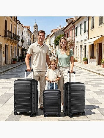 Set de 2 bagages - rigide, polypropylène, 4 roulettes, serrure tsa - kono